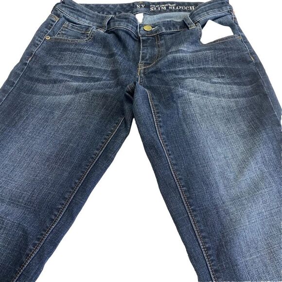 NY&C Womens Slim Slouch Sits at Lower Waist Blue Denim Jeans Size 4 Stretch - Picture 13 of 16